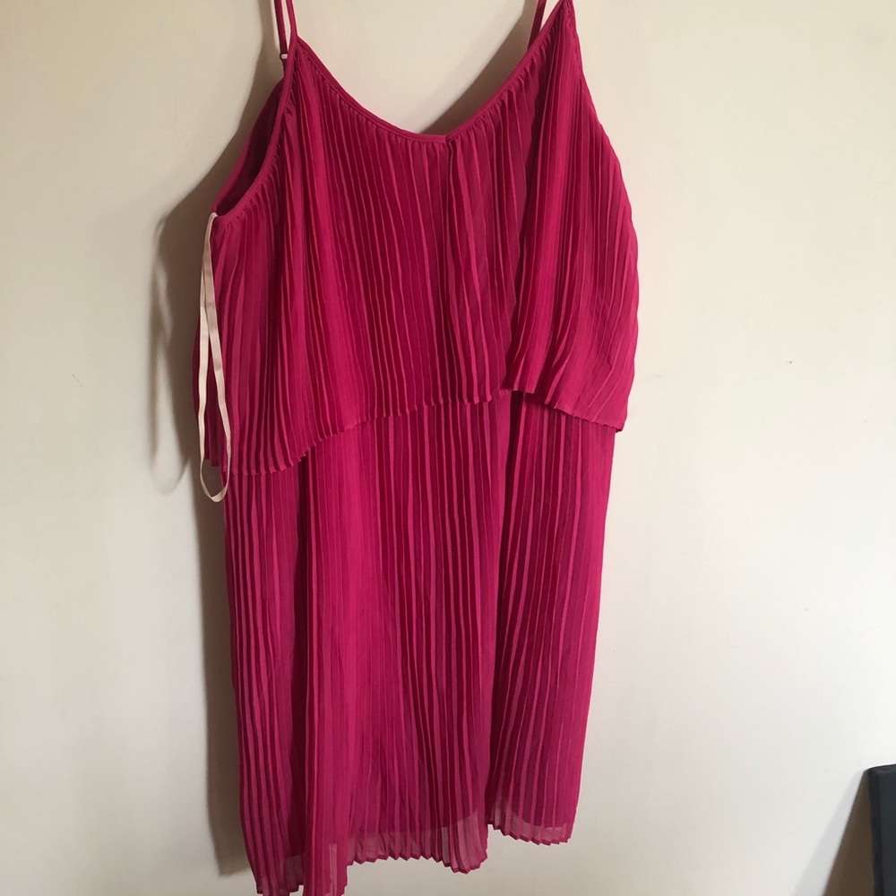 BCBg Generation Pink spaghetti strap shift dress.